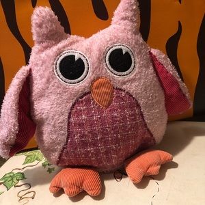 Pink owl stuffed toy